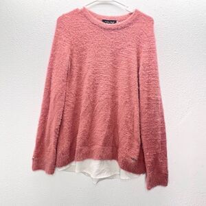 Ivanka Trump cozy sweater round neck  Pullover PINK white Black Size SP